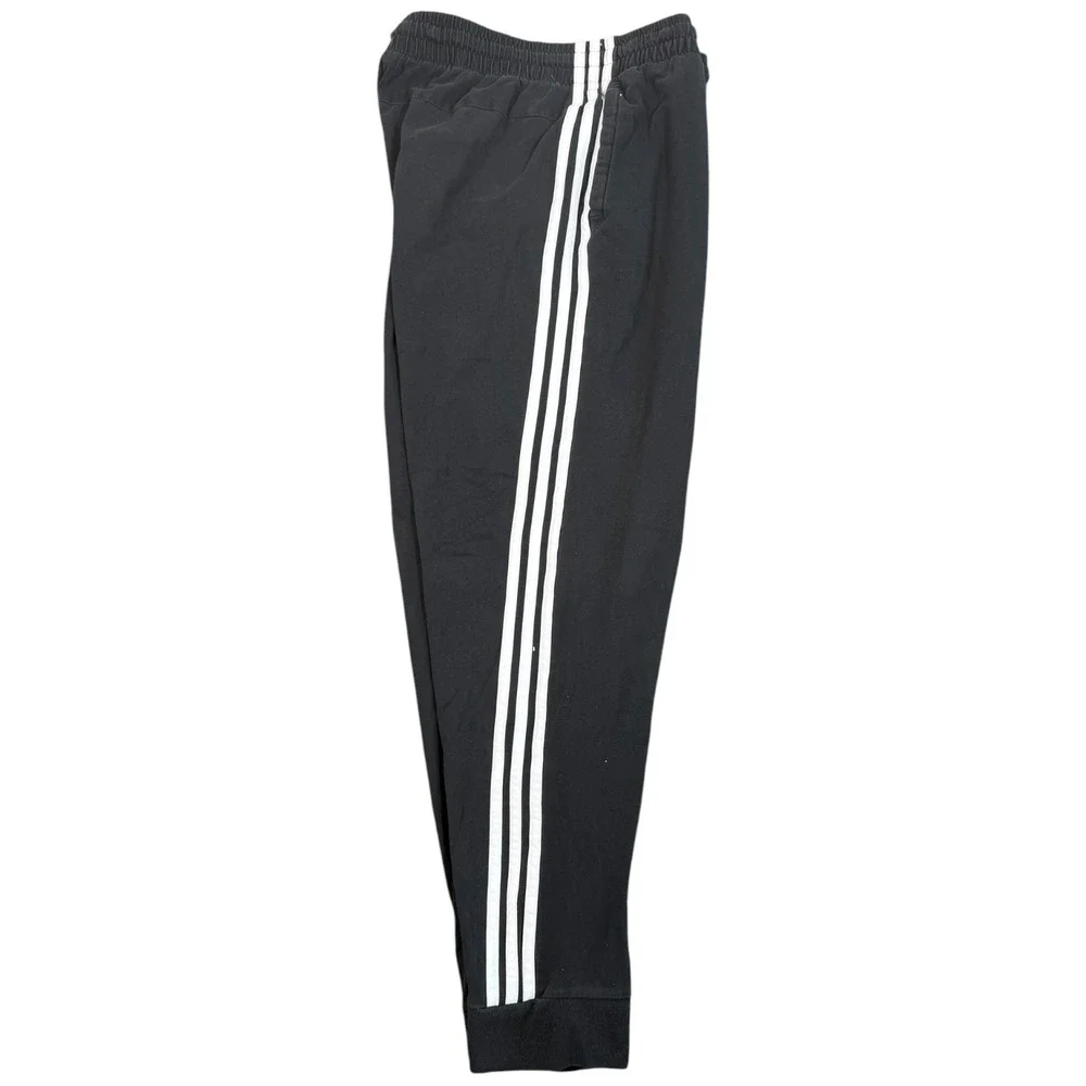 Adidas Joggers Mens XL Black White 3-Stripe Cotton Blend Tapered‎ Sweatpants